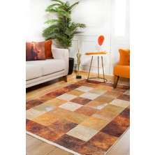 Halınet  Pekin Turuncu Patchwork Dijital Baskı Halı