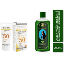 Dermaderm Spf 50 Faktör Güneş Kremi Dermatolojik 100 Ml+ Dabur Amla Saç Bakım Yağı 200 ml