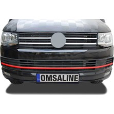 Omsaline Vw T6 Transporter Kırmızı Krom Ön Tampon Çıtası Comfortline & Highline 3 Parça 2015 ve Sonrası