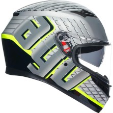 Agv K3 Mplk Fortify Grey Blk Yellow Fluo Kapalı Kask