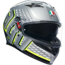 Agv K3 Mplk Fortify Grey Blk Yellow Fluo Kapalı Kask