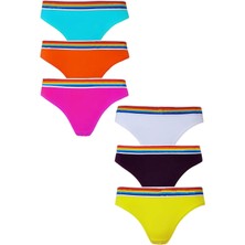 Hepsine Rakip Kadın Rengarenk Bikini Külot Pamuklu Iç Çamaşırı 6'lı Paket