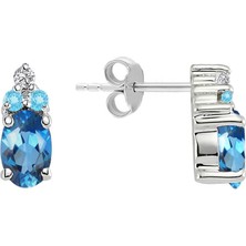 Sirius Pırlanta Pırlanta ve Topaz Cadenza Küpe 0417E0053