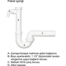 Dallmer Koku Önleyici Lavabo ve Evye Sifonu 100/1, Çamaşır Bulaşık Makinesi Gideri Bağlanabilir, Koku Yapmaz, Kolay Uygulanır Mafsallı 50'lik Çıkış Borulu, 1 1/2'' Lavabo Süzgecine Uygun Bağlantılı