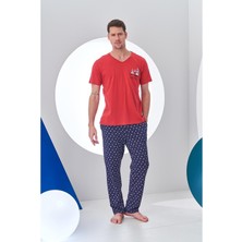 Pjs 24307 Erkek Desenli Yelken Baskılı Pijama Takım