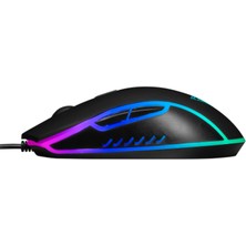 Gamdıas Aura Gs1, Çok Renkli Aydınlatma, USB Kablolu, 6 Tuşlu, Gaming Mouse, 3600DPI, Siyah