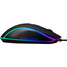 Gamdıas Aura Gs1, Çok Renkli Aydınlatma, USB Kablolu, 6 Tuşlu, Gaming Mouse, 3600DPI, Siyah