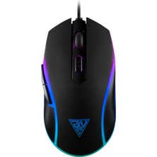 Gamdıas Aura Gs1, Çok Renkli Aydınlatma, USB Kablolu, 6 Tuşlu, Gaming Mouse, 3600DPI, Siyah