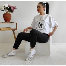 Amor Man Büyük Beden Özel Tasarım Nythe Baskılı  Pamuk Kısa Kollu Yazlık Şık Kadın Eşofman Takımı