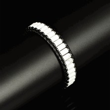 Clays Jewellery Havlit & Hematit Taşı Silindir Bileklik, Unisex / Kadın / Erkek