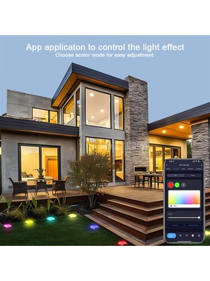 Ozma Akıllı Bluetooth Uygulaması Dış Mekan Suya Dayanıklı Senfoni Rgb Toprak Fişi Işık Dizisi (Yurt Dışından)