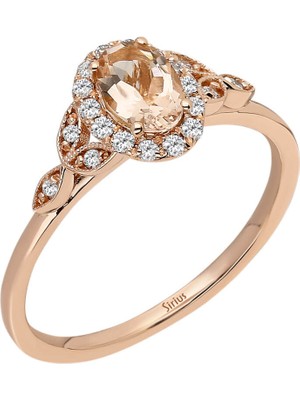 Sirius Pırlanta Pırlanta ve Oval Morganite Taşlı Rüya Yüzük 0417R0274