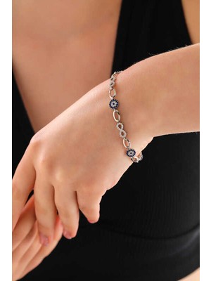 Stil Love Gümüş Sonsuzluk Nazar Kadın Bileklik