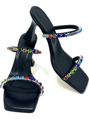 Nostra Shoes Stone Kadın Taşlı Topuklu Ayakkabı-Terlik