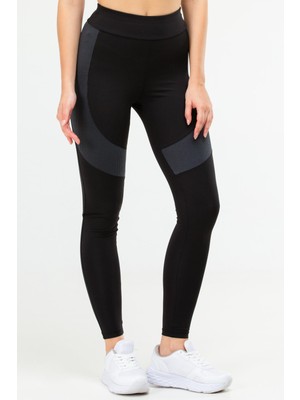 Speedlife Siyah Slim Fit Düz Micro Yüksek Bel Toparlayıcı Kadın Tayt - SD0889