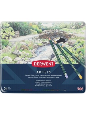Derwent Artists Pencil 24'lü Teneke Kutu (Kuru Boya Kalemi)