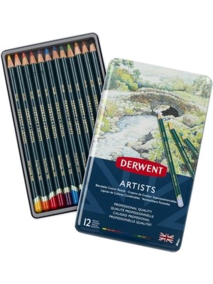 Derwent Artists Pencil 12'li Teneke Kutu (Kuru Boya Kalemi)