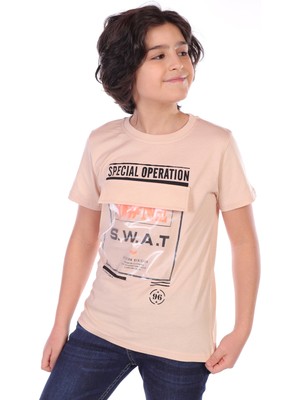 Toontoy Kids Erkek Çocuk Süs Cepli Special Operation Baskılı Tişört