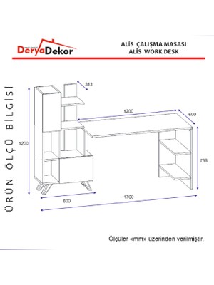 Derya Dekor Alis Çalışma Masası Beyaz