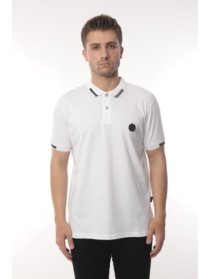 Fitmens Pamuklu Kumaş Slim Fit Dar Kesim Kıvrılmaz Polo Yaka Tişört - Beyaz