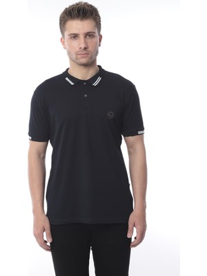 Fitmens Pamuklu Kumaş Slim Fit Dar Kesim Kıvrılmaz Polo Yaka Tişört - Lacivert
