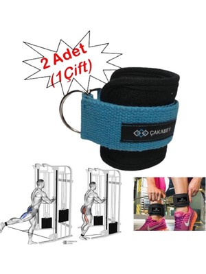 Çakabey Ankle Straps Fitness Ayak Bileği Ağırlık Çalışma Kemeri Cable Kickback Bilek Aparatı Sağ/sol Takım Mavi Renk 100 kg çekme kuvveti