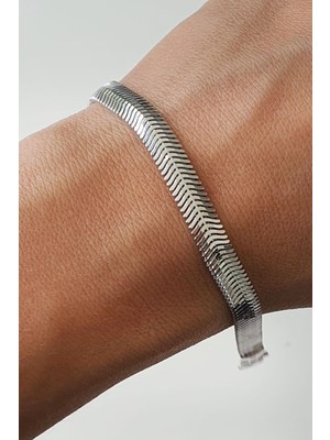 Ose Shop İtalyan 925ayar Gümüş Yassı Zincir Bileklik