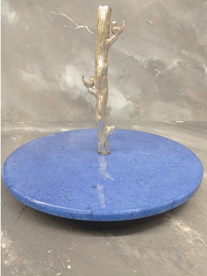 X Mermer Pirinç Ağaç Dallı Mermer Sunum Tepsisi