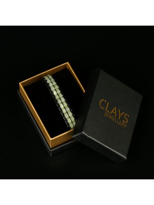 Clays Jewellery Kalsit & Hematit Taşı Silindir Bileklik, Unisex / Kadın / Erkek