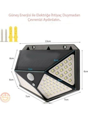 Bk Peyzaj Tasarım Solar Bahçe Aydınlatma Lambası 100 LED