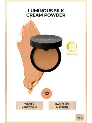 Luminous Silk Cream Powder Patakrem Mat Bitişli Pudra Fondöten - 02 Natural Beige