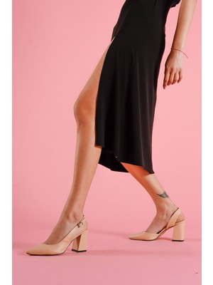 Divolya Sahra Nude Topuklu Günlük Kullanım Ayakkabı