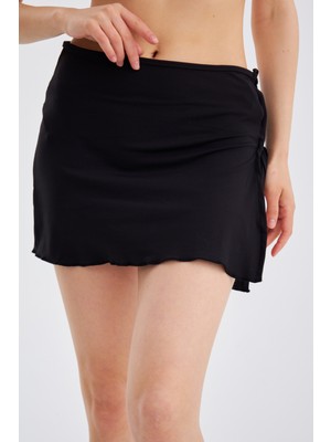 Lilian Alıa LS20001 Kadın Siyah Plaj Deniz ve Havuz Eteği