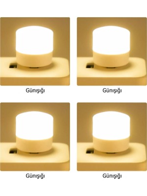 Gaman 4 Adet Taşınabilir Mini USB LED - Gün Işığı