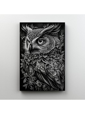 Reysa Tasarım Siyah Beyaz Baykuş Poster 35X50 cm