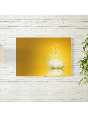 Reysa Tasarım Sarı Arkaplanlı Lotus Çiçeği Poster 35X50 cm