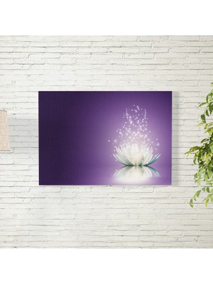 Reysa Tasarım Mor Arkaplanlı Lotus Çiçeği Poster 35X50 cm