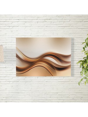 Reysa Tasarım Kahverengi Soyut Dalga Posteri 35X50 cm
