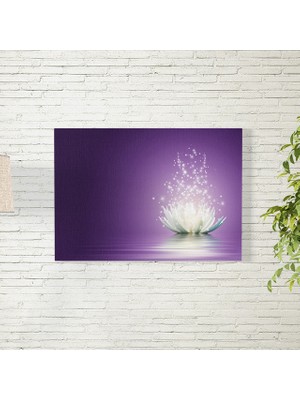 Reysa Tasarım Mor Arkaplanlı Lotus Çiçeği Poster 35X50 cm