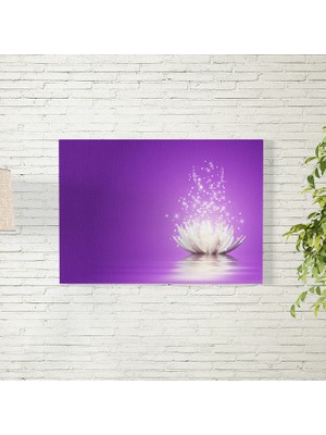 Reysa Tasarım Mor Arkaplanlı Lotus Çiçeği Poster 35X50 cm