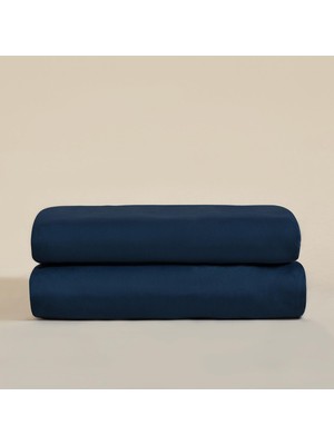 Chakra Classıc Bambu King Size Düz Çarşaf 280X290 Cm Marın Mavı