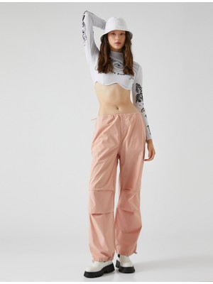 Koton Paraşüt Pantolon Cep Detaylı Lastikli Stoperli Pamuklu