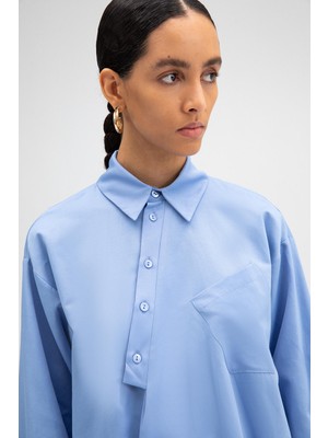 Touche Asimetrik Poplin Tunik