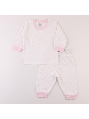 Miniropa Kız Bebek Çocuk Pijama Takımı 0 - 6 Yaş Pembe Yıldızlı