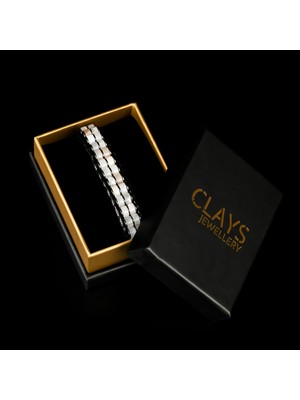 Clays Jewellery Pembe Kuvars & Hematit Taşı Silindir Bileklik, Unisex / Kadın / Erkek