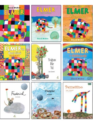 Elmer + Elmer Sel Baskını + Elmer Rüzgarda + Elmer’in Özel Günü + Yoğun Bir Yıl + Elmer Ve Gökkuşağı + Frederick + Yüzyüz + Pezzetino - 9’lu Çocuk Öykü Seti