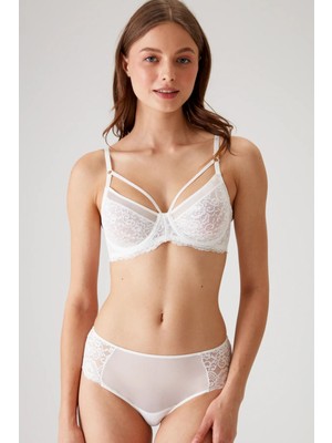 Pierre Cardin 4800 Kadın Dolgusuz Balenli Sütyen Külot Takım-Ekru