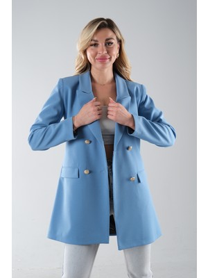 Feminist Bebe Mavi Astarlı Düğme Kapamalı Blazer Ceket 0105123.449