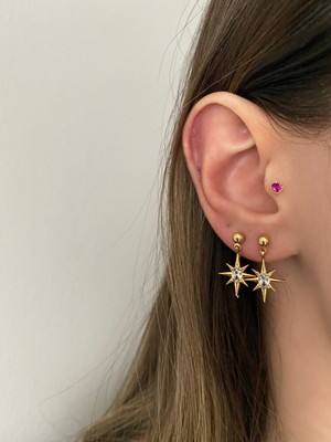 OkkoStore Kadın Gold Renkli Sallantılı Kuzey Yıldızlı 2'li Küpe