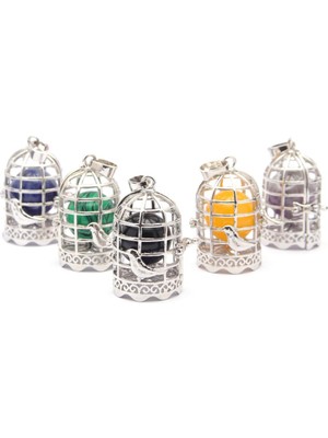 Lanfy Vintage Birdcage Hollow Tasarım Boncuk Inciler Kafes Madalyon Kolye Kolye Bilezik Dıy Bulgular Için Kolye - Mavi 1 (Yurt Dışından)